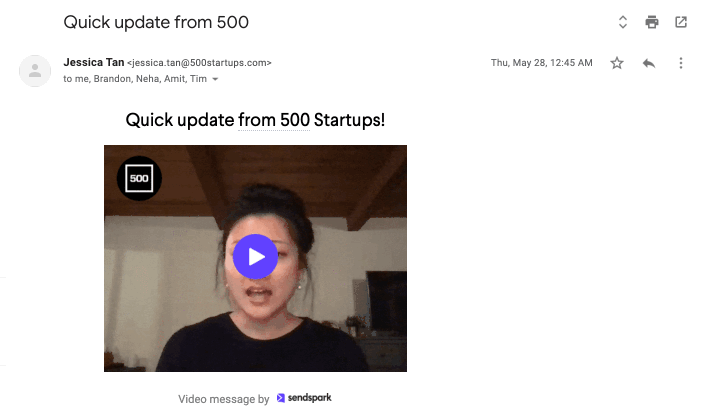500 Startups Acceptance Email
