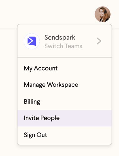 Invite People to Sendspark