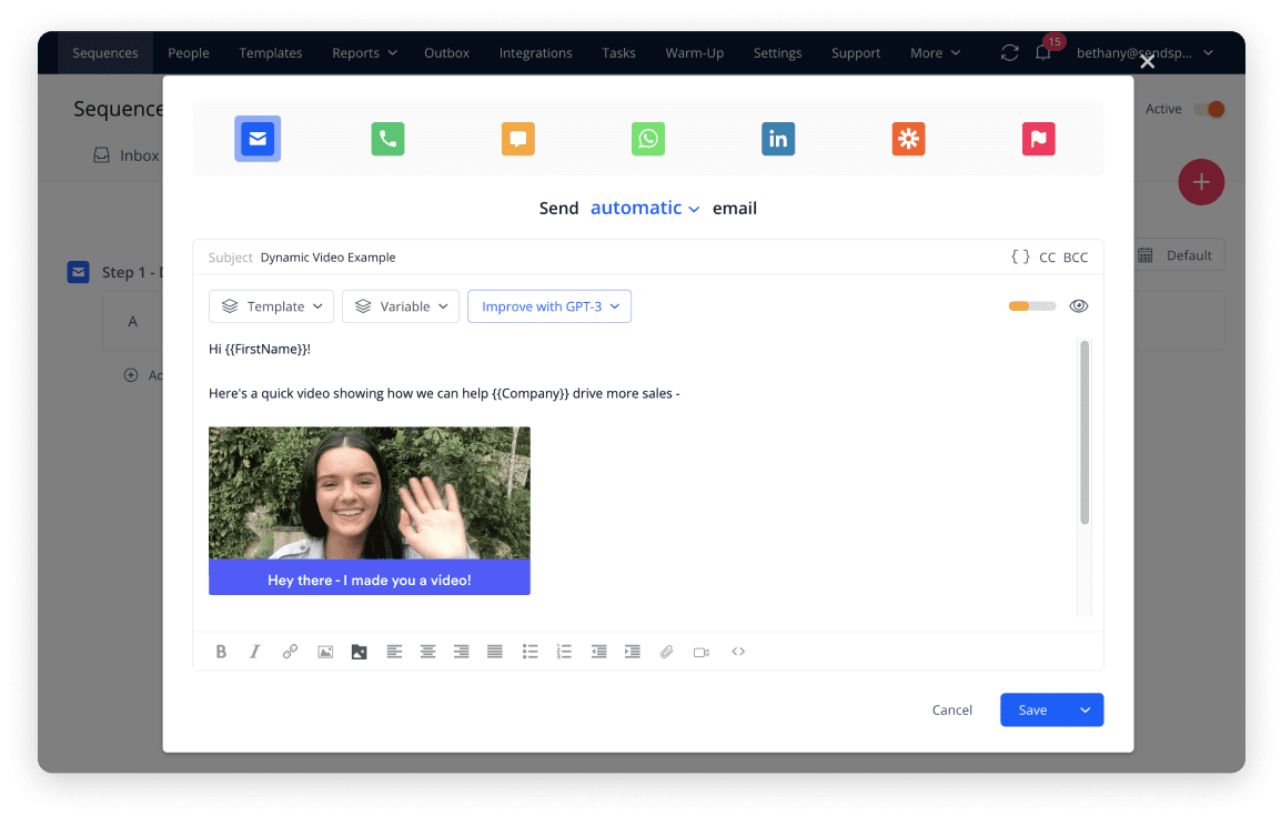 Send large video in email