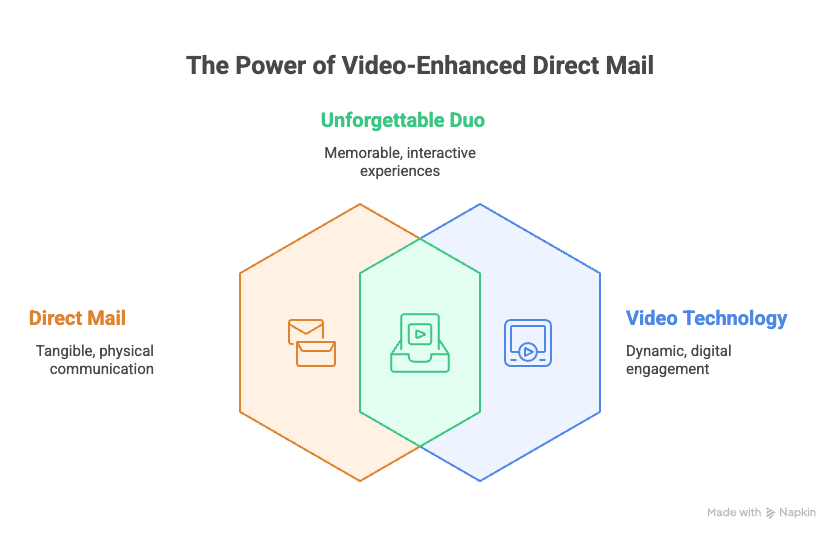 Image showing how you can combine video with direct mail for better campaign results