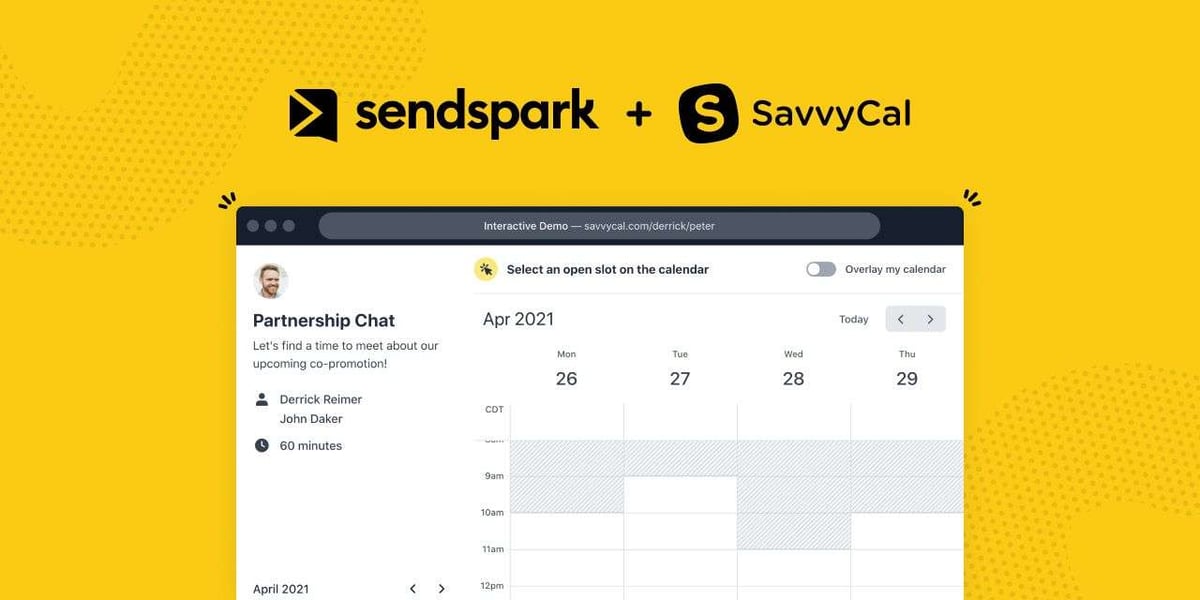 add savvycal to sendspark videos