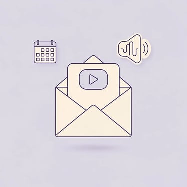 Explainer video playing on a laptop with a problem-to-solution storyline