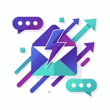 Cold email pitch anatomy and examples — flat illustration of an email envelope with lightning bolt representing the impact of a high-converting B2B pitch