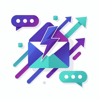 Cold email pitch anatomy and examples — flat illustration of an email envelope with lightning bolt representing the impact of a high-converting B2B pitch