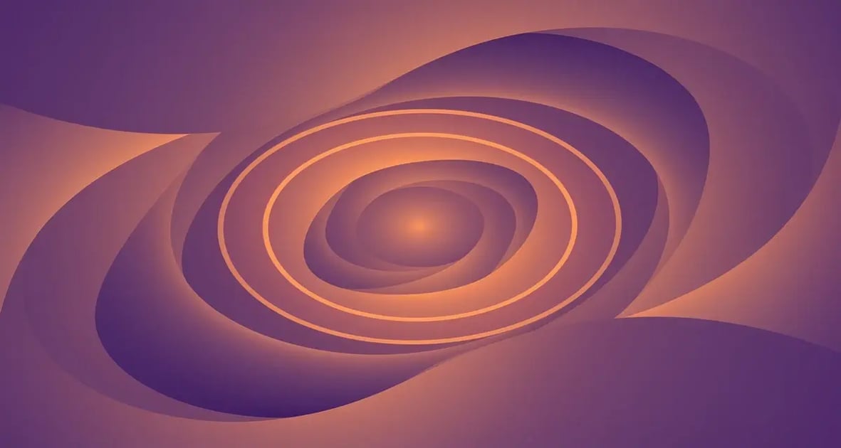 Abstract concentric rings expanding outward from a central core, representing customer expansion revenue growth