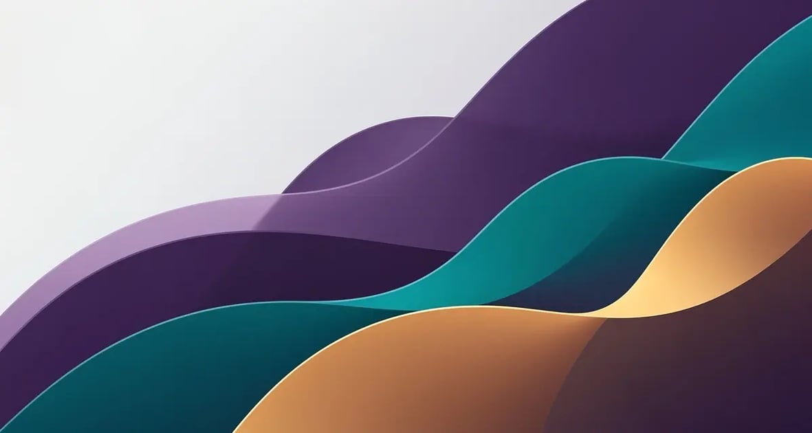 Abstract gradient representing executive sales coaching growth, strategy, and ascending performance curves in purple and teal tones