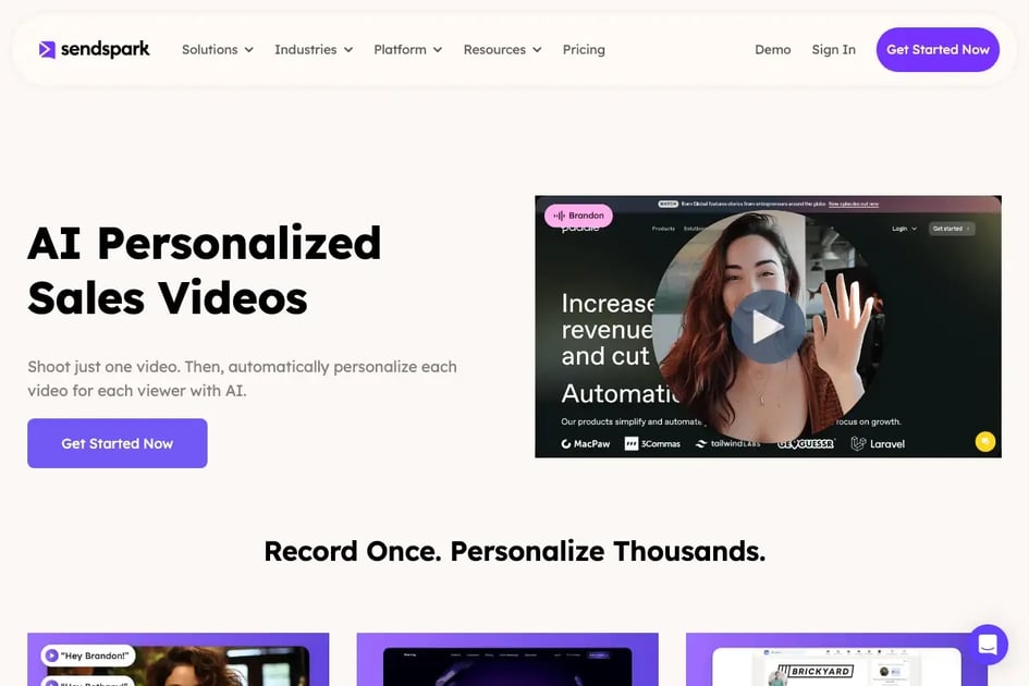 Sendspark AI voice cloning and personalization setup for follow-up video sequences