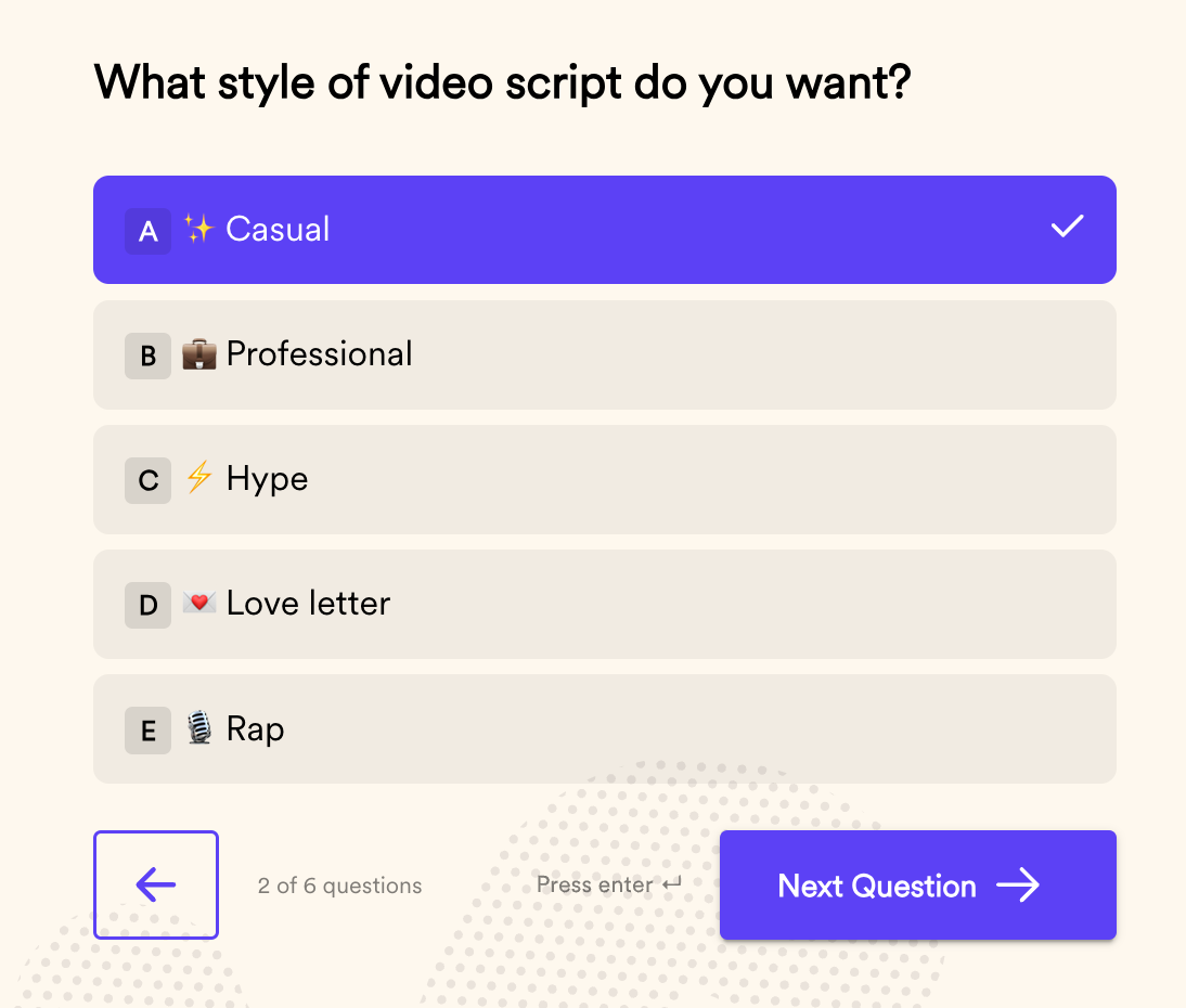 Create AI Video Script: Step 2
