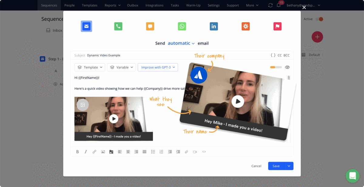 Sendspark mass personalized video