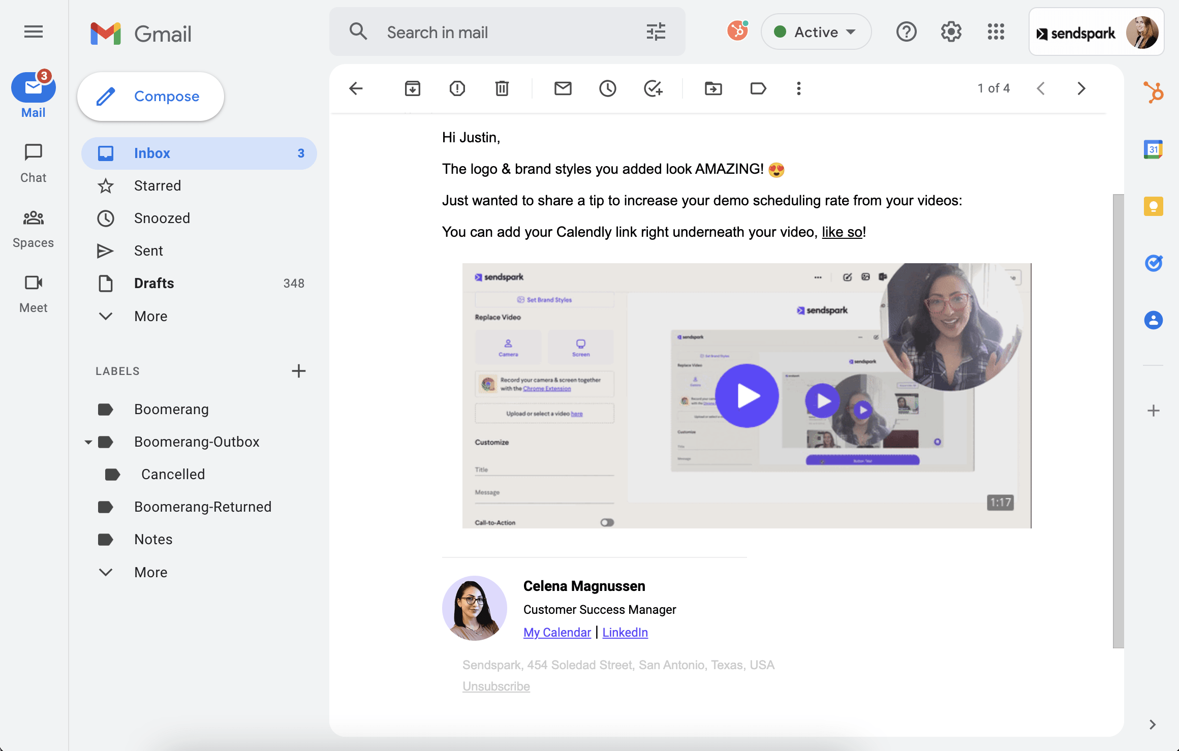 Video Check In Email