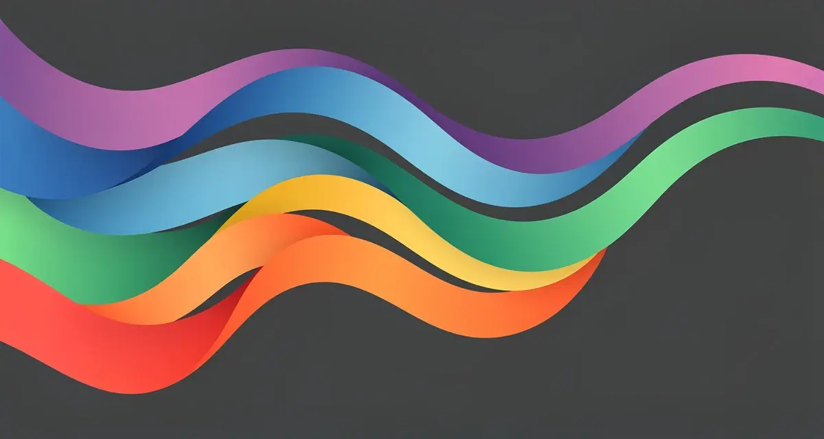 Abstract illustration of multiple distinct colored ribbons flowing in parallel, representing separate branded client video workspaces for agencies