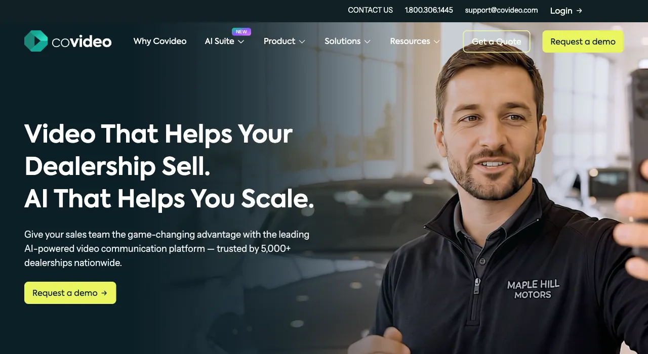 Covideo’s website, captured October 2026