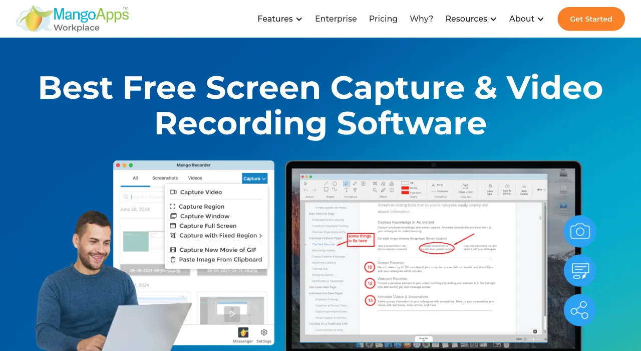 Mango Recorder (TinyTake now redirects here) website, captured October 2026