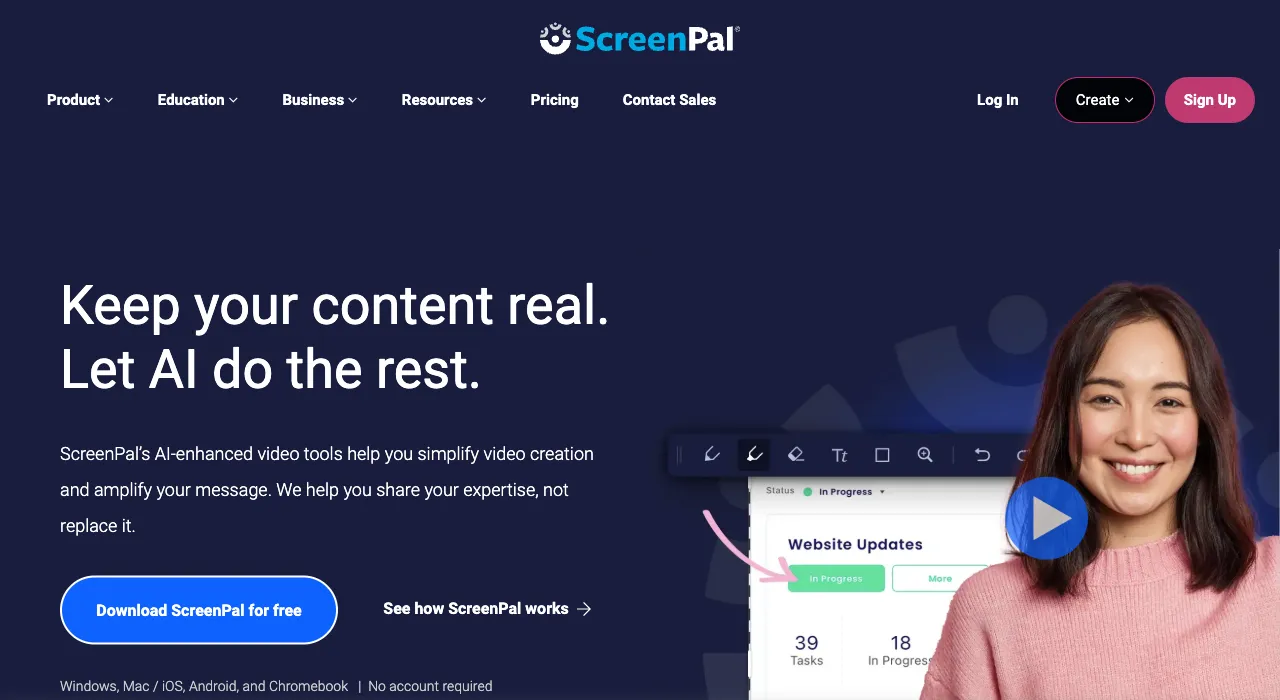 ScreenPal (formerly Screencast-O-Matic) website, captured October 2026