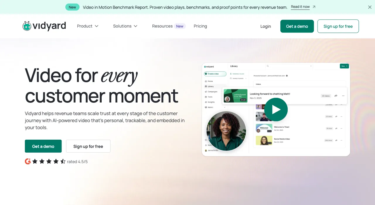 Vidyard’s website, captured October 2026