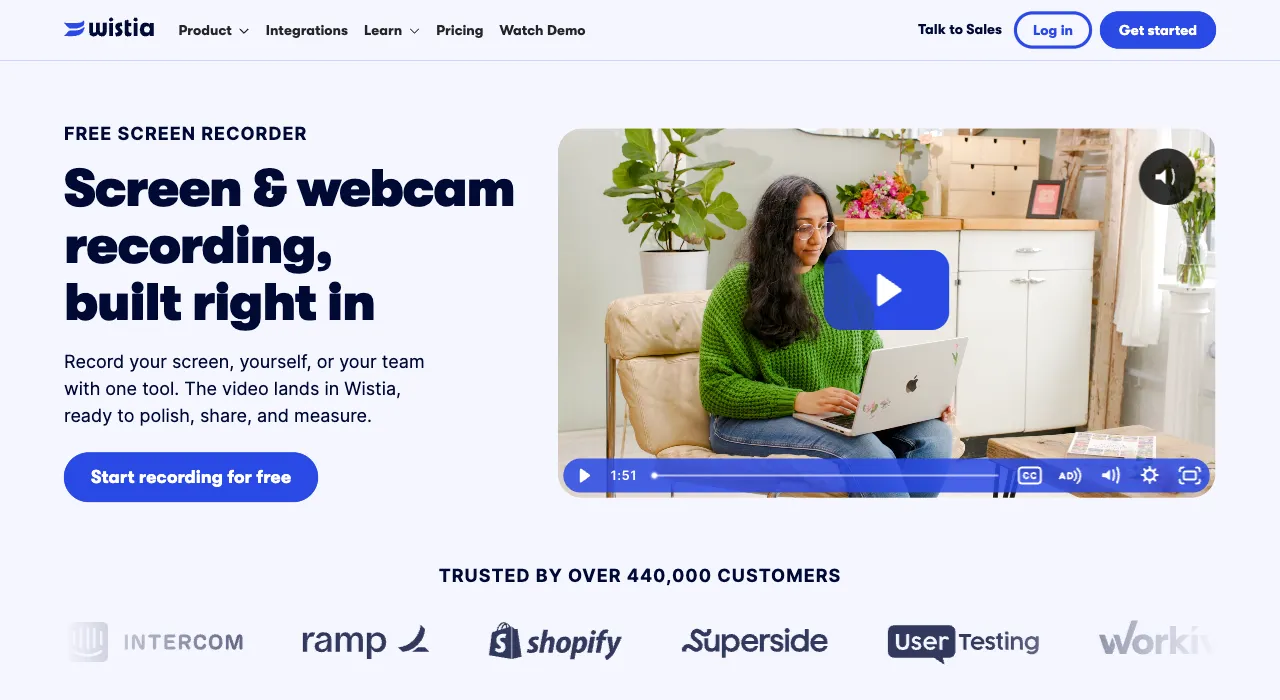Wistia’s video recording page (formerly Soapbox), captured October 2026