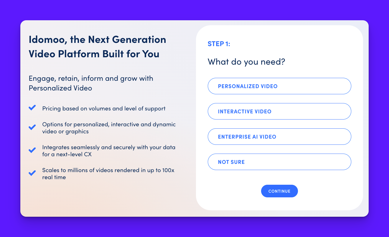 Video personalization software interface displaying campaign creation and optimization tools for marketers