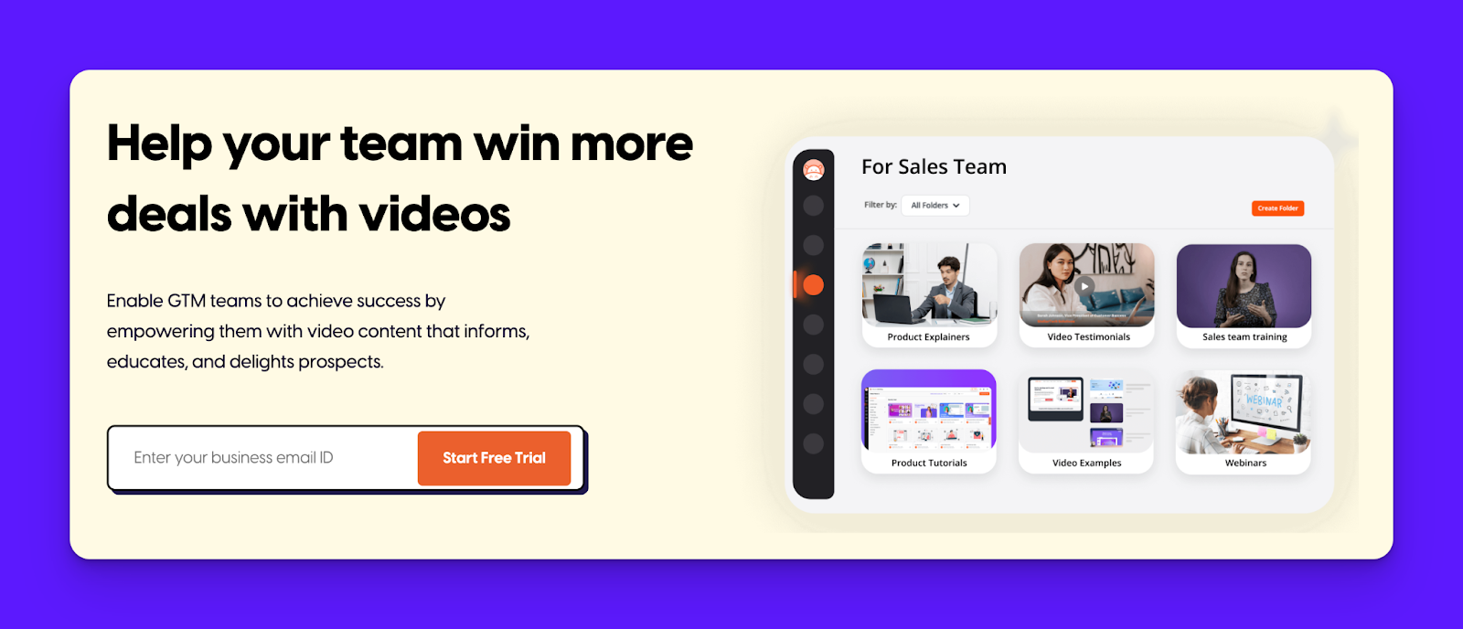 Hippo Video interface showing video personalization features for sales team video creation and enablement