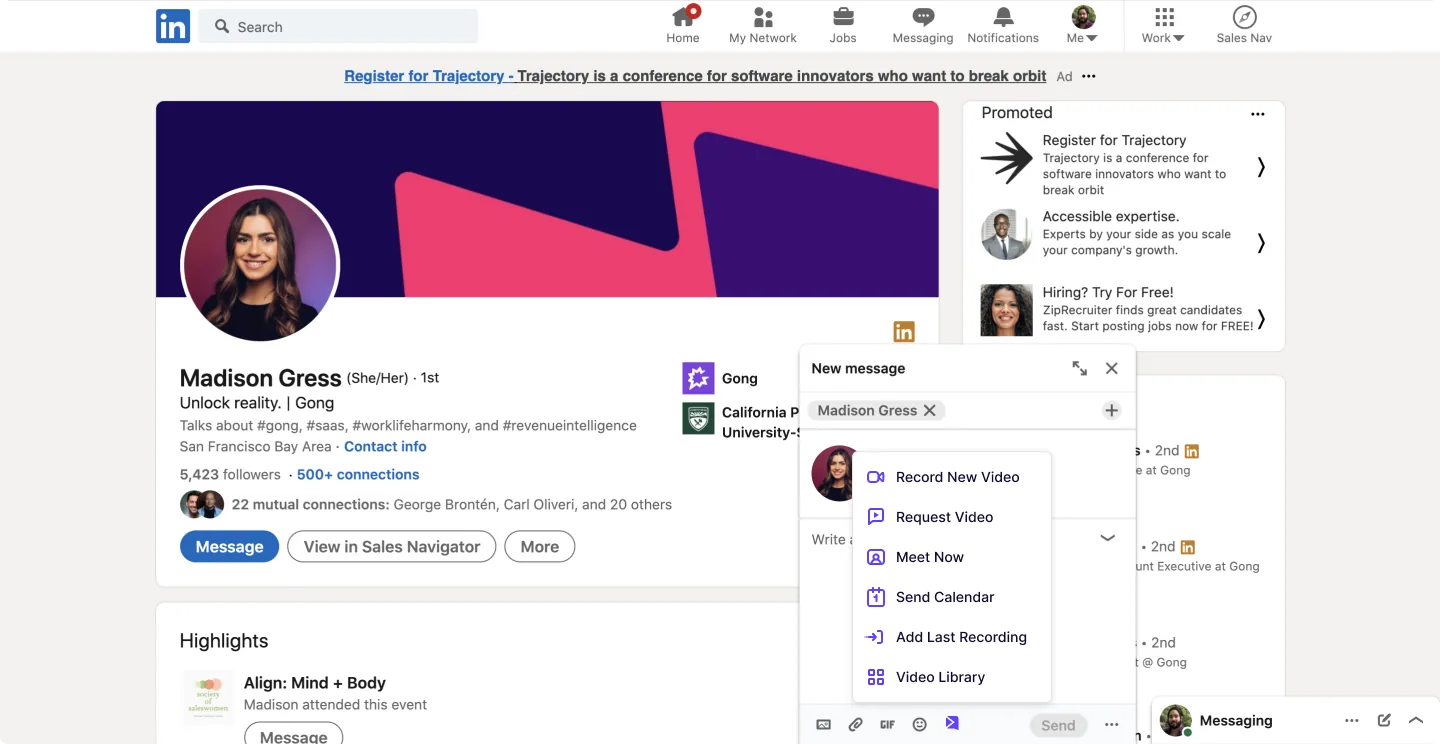 Sendspark icons displayed in Gmail, LinkedIn, Intercom, Zendesk, and HubSpot email compose windows after Chrome extension install