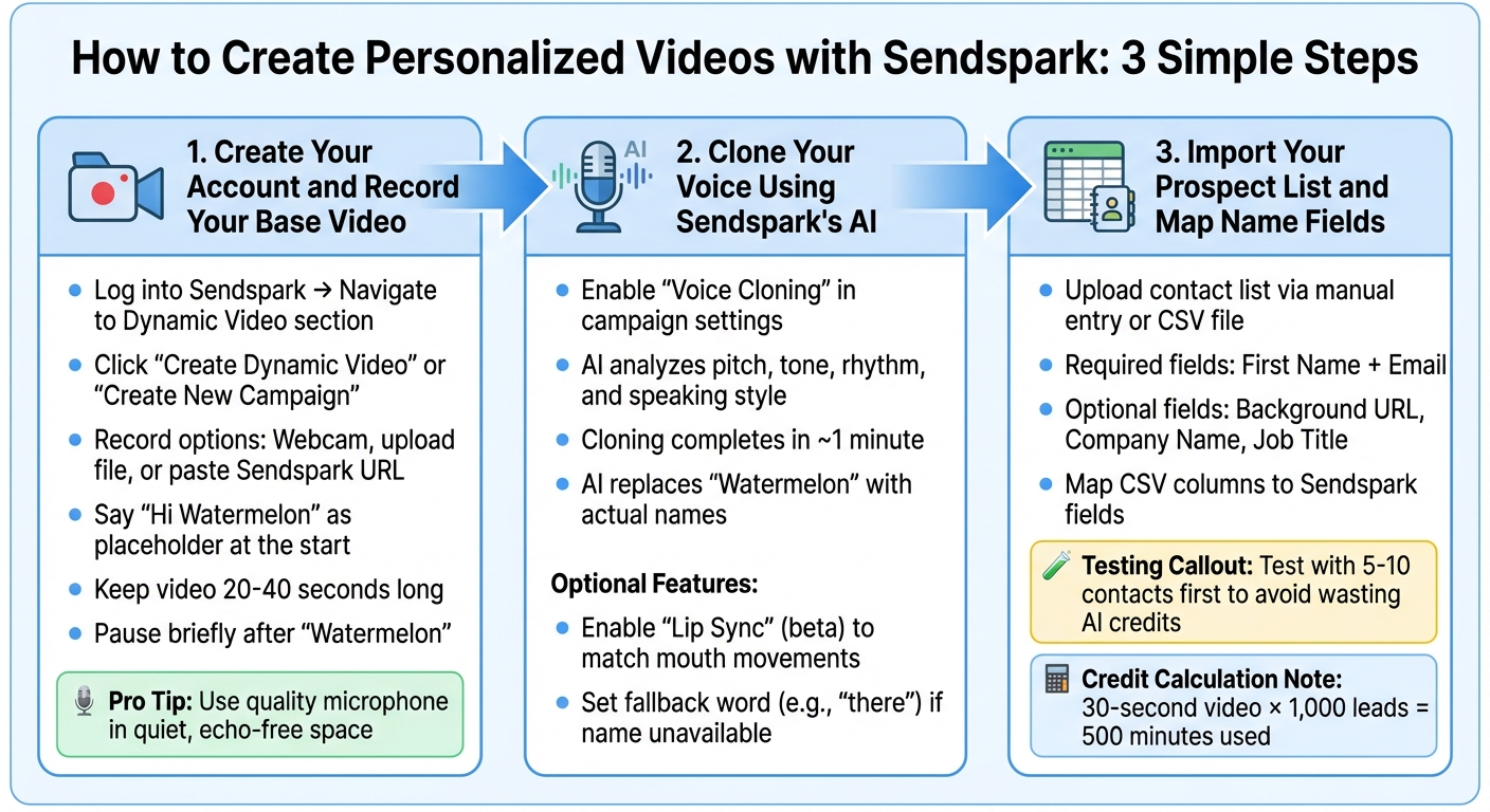 3-Step Process to Create AI-Personalized Sales Videos with Sendspark