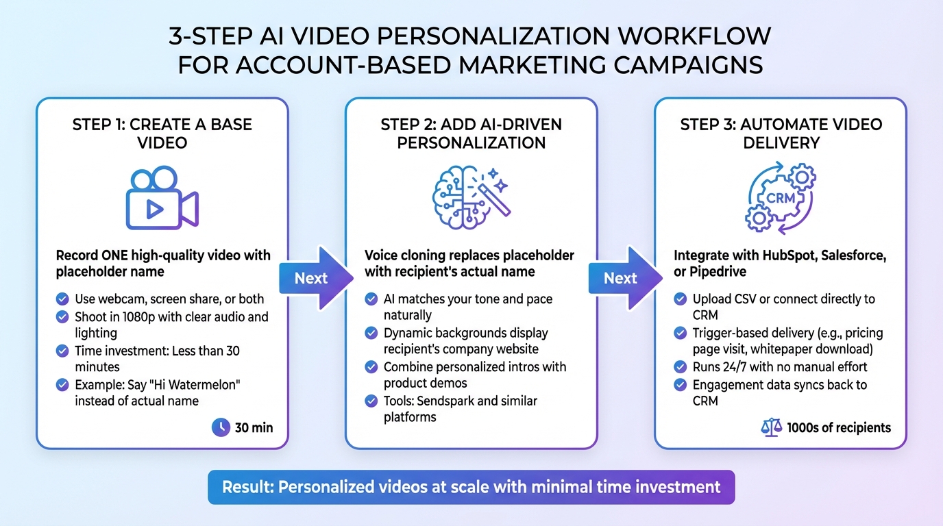 3-Step AI Video Personalization Process for ABM Campaigns