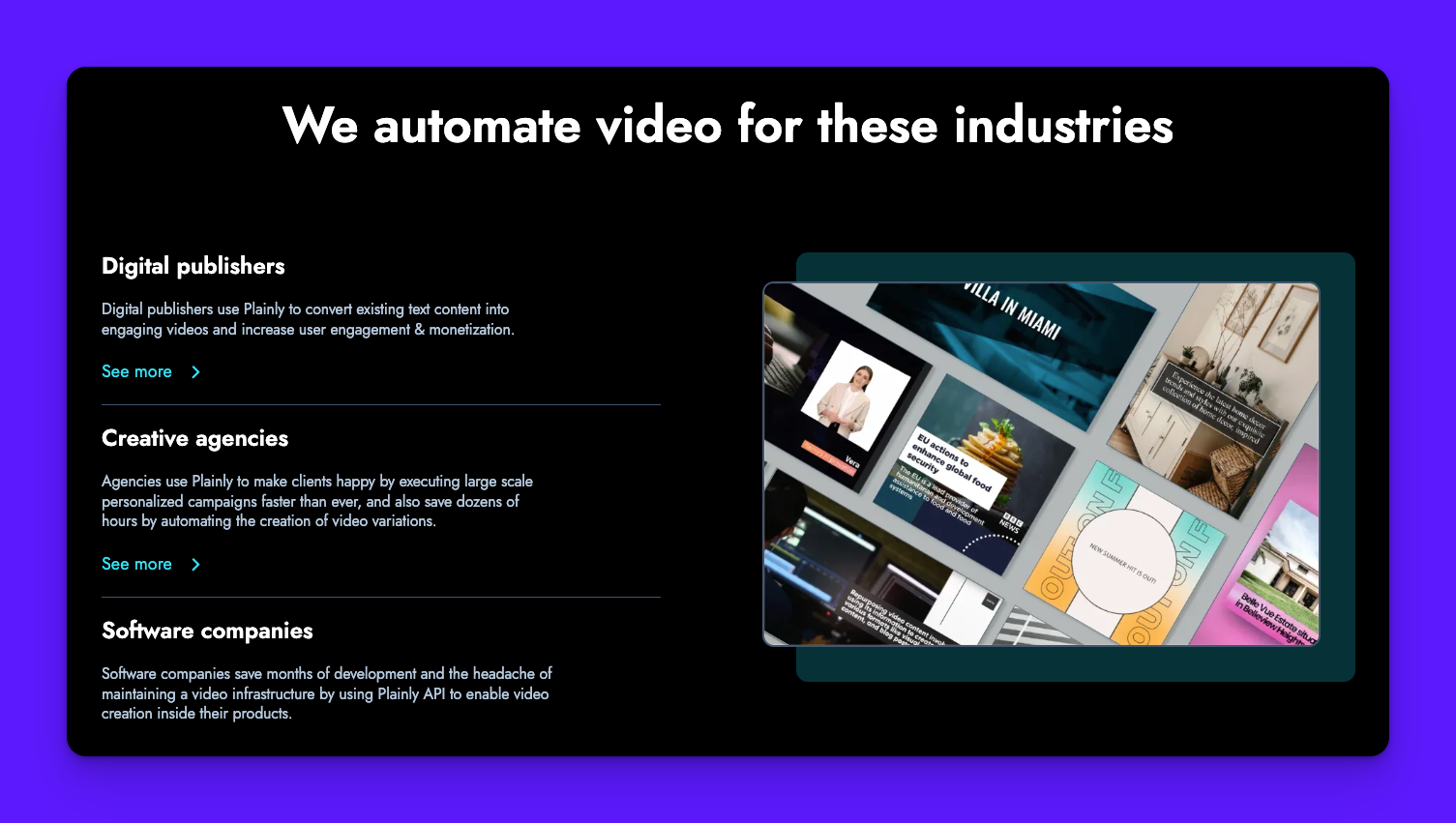 Plainly video personalization software interface showing After Effects integration for creating personalized videos