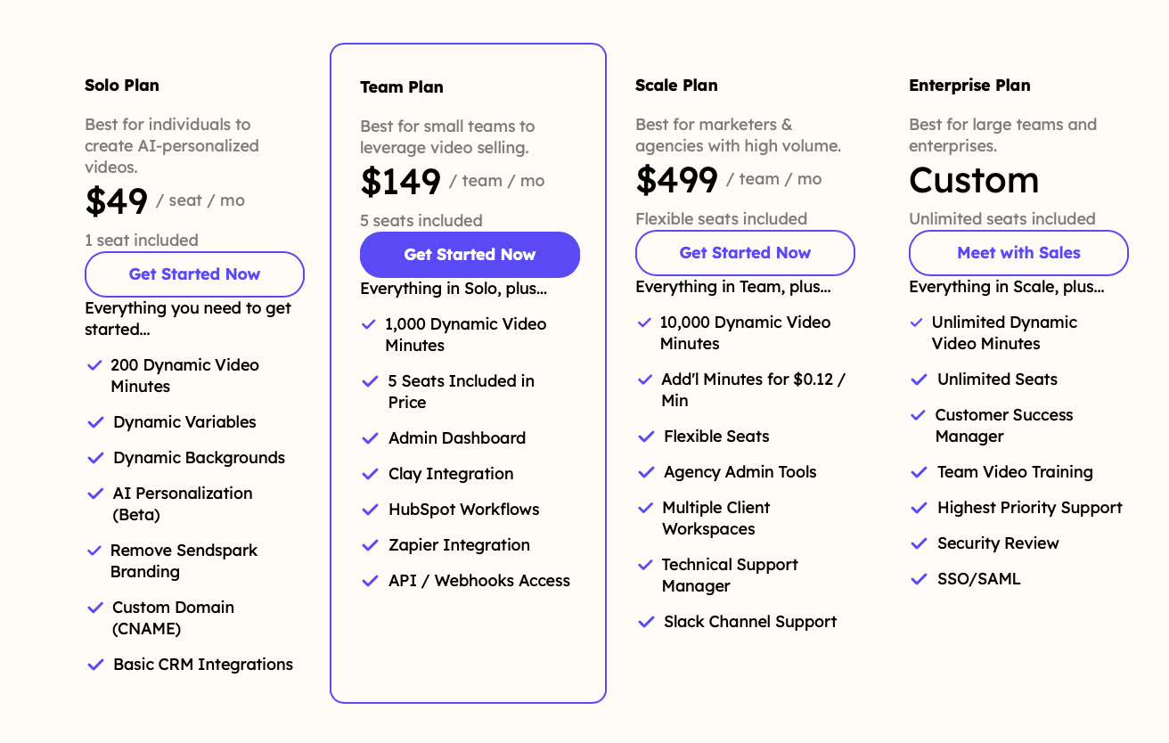 Side-by-side comparison chart showing Loom and BombBomb video messaging platform features, pricing, and specifications
